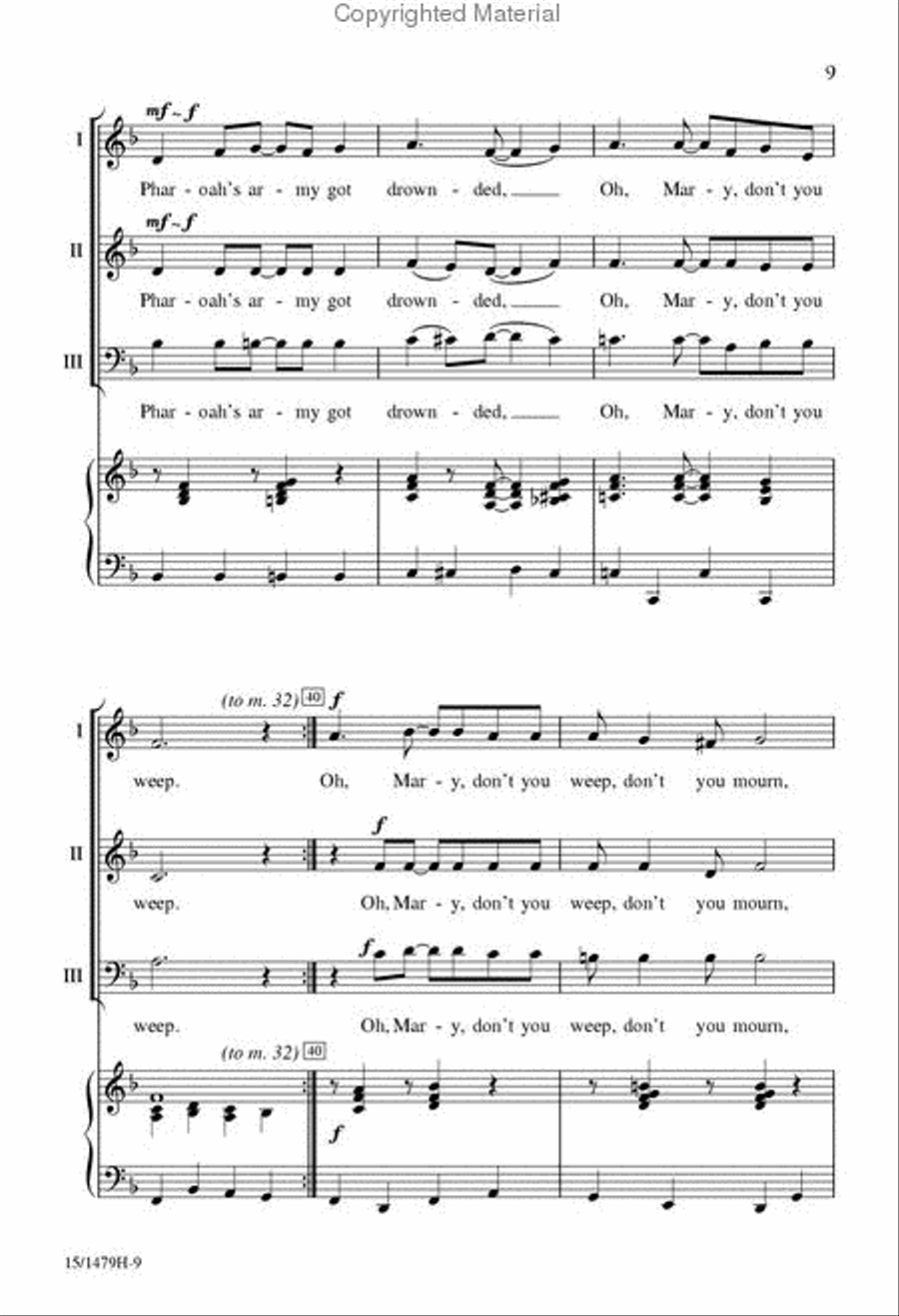 Oh, Mary Don't You Weep 3-Part scores gallery preview page 8
