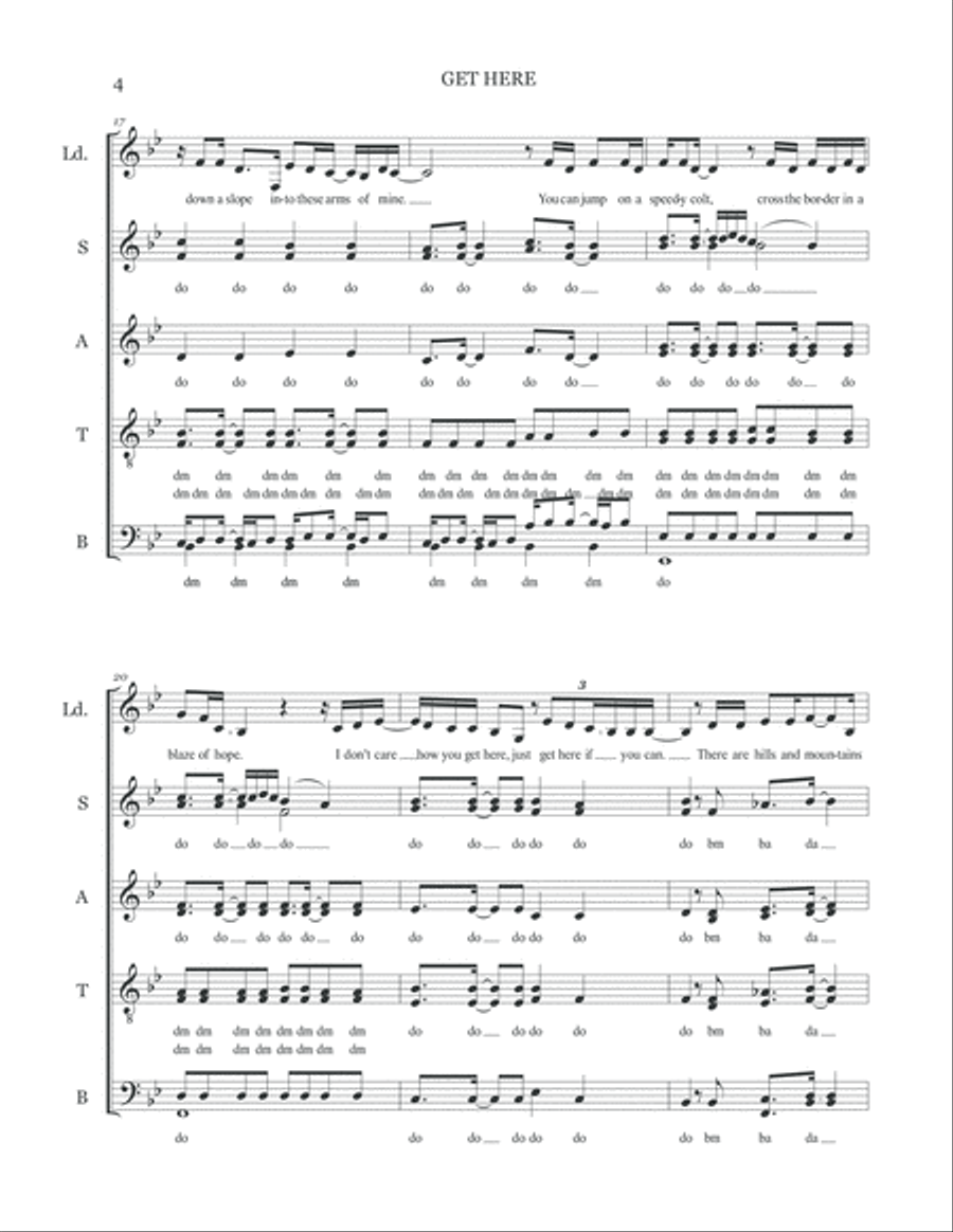 Get Here Get Here 4-Part scores gallery preview page 5