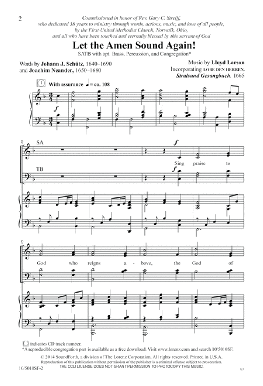 Let the Amen Sound Again! 4-Part scores gallery preview page 2