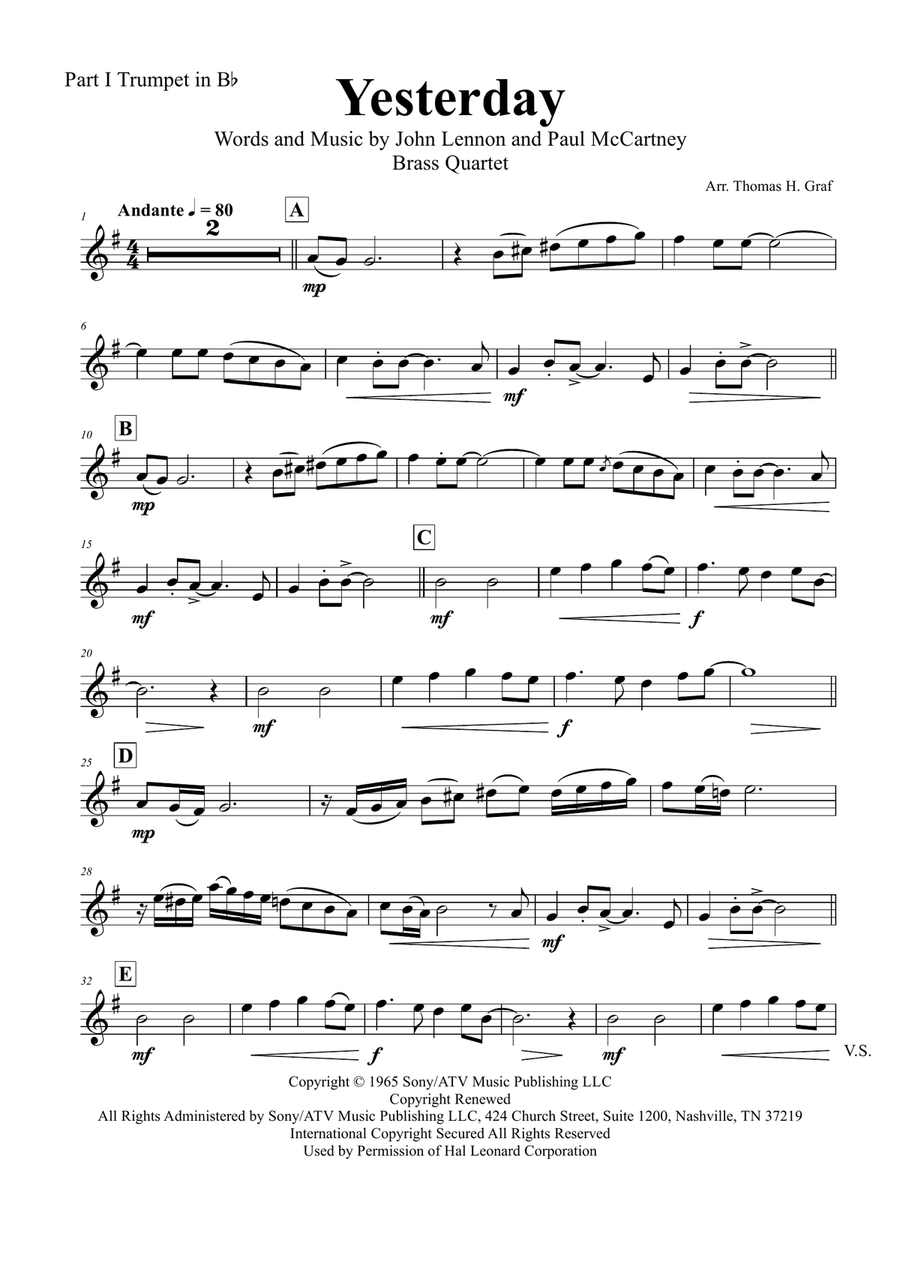 Yesterday Brass Ensemble scores gallery preview page 4