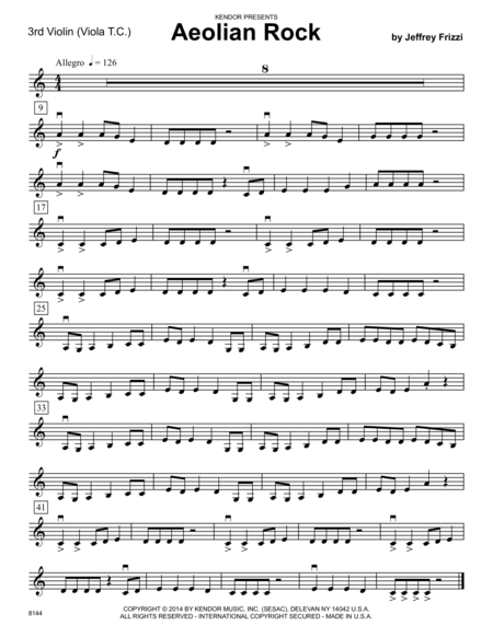 Aeolian Rock - Violin 3 (Viola T.C.)