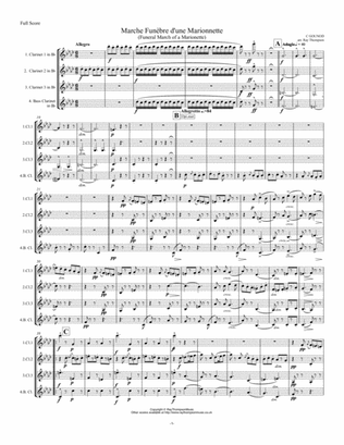 Book cover for Gounod: Funeral March of a Marionette (Marche Funèbre d’une Marionette) - clarinet quartet