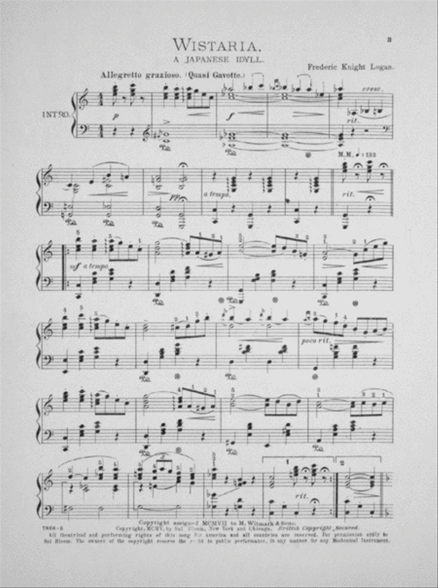 Wistaria. Japanese Intermezzo Two Step Piano Solo scores gallery preview page 2