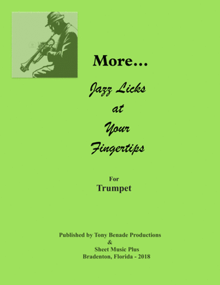 Book cover for "More... Jazz Licks at Your Fingertips" for Trumpet