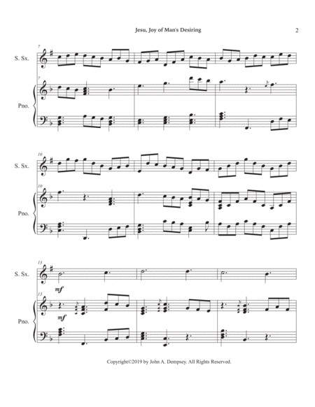 Jesu, Joy of Man's Desiring (Soprano Sax and Piano) image number null