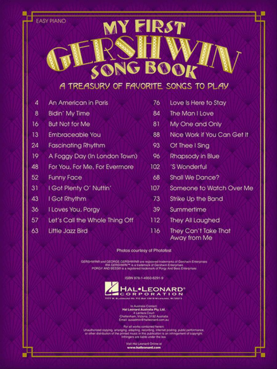 My First Gershwin Song Book Easy Piano scores gallery preview page 2