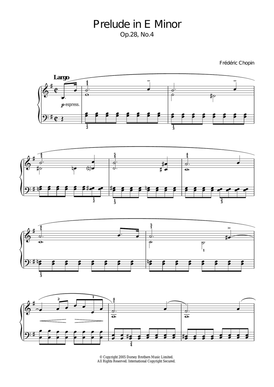 Prelude in E Minor, Op.28, No.4 Voice scores gallery preview page 1