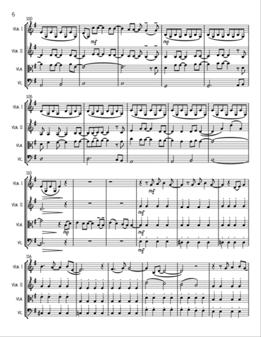 A Million Dreams String Quartet scores gallery preview page 6