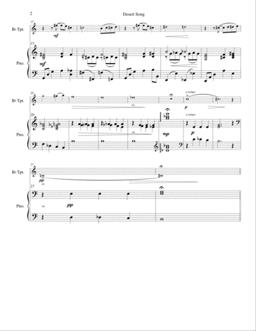 Desert Song Trumpet Solo scores gallery preview page 4