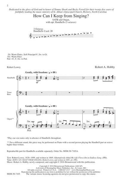 How Can I Keep from Singing? (Downloadable Choral Score)