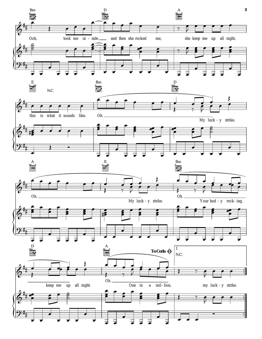 Lucky Strike Lucky Strike Piano, Vocal, Guitar scores gallery preview page 3