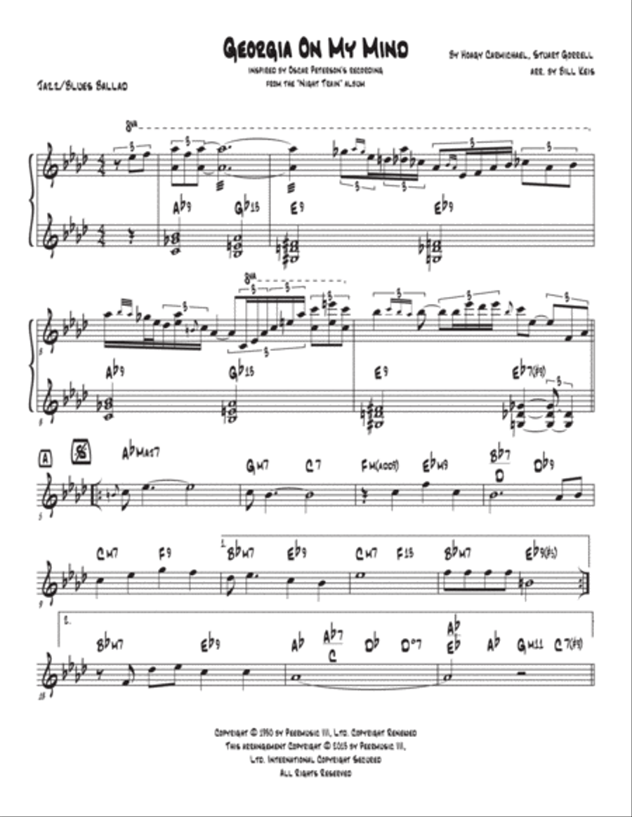 Georgia On My Mind Georgia On My Mind Jazz Ensemble scores gallery preview page 2