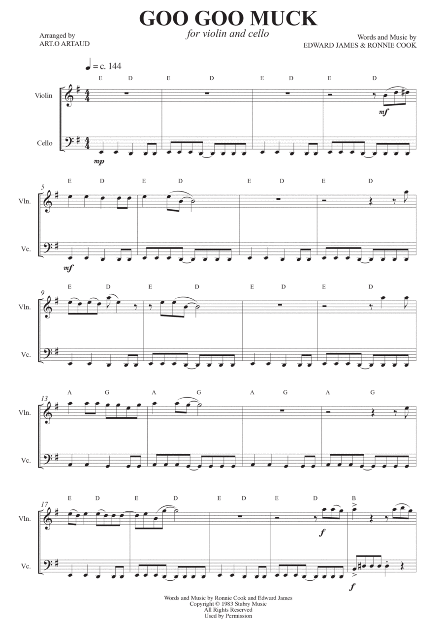 Goo Goo Muck Easy Piano scores gallery preview page 1