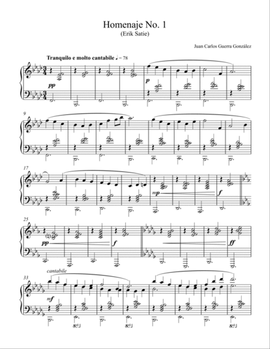 Homenaje No. 1 (Homage No. 1) Piano Solo scores gallery preview page 3
