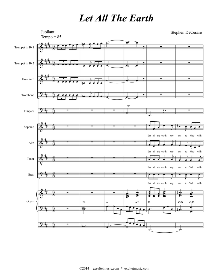 Let All The Earth (SATB divisi) Divisi scores gallery preview page 1