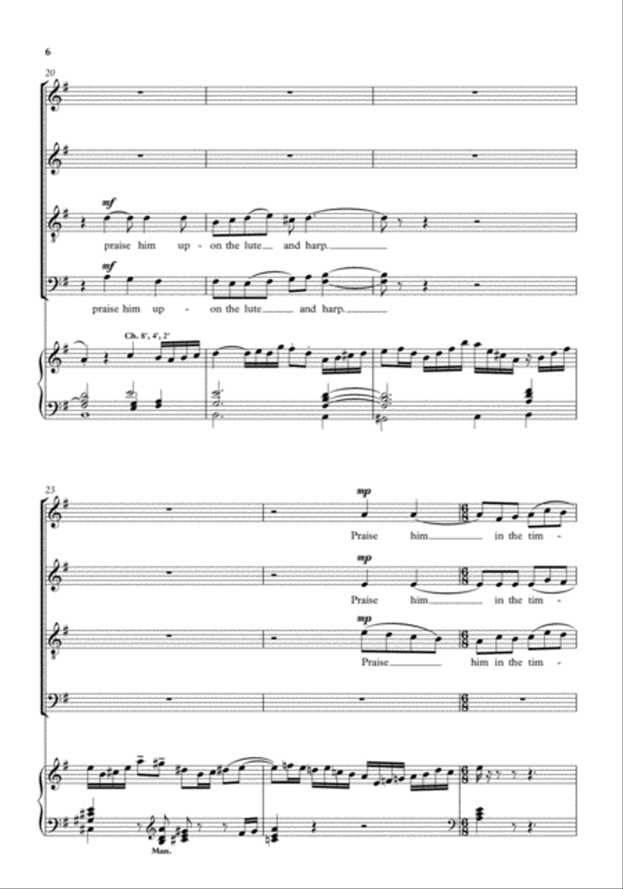 O praise God in his sanctuary 4-Part scores gallery preview page 5