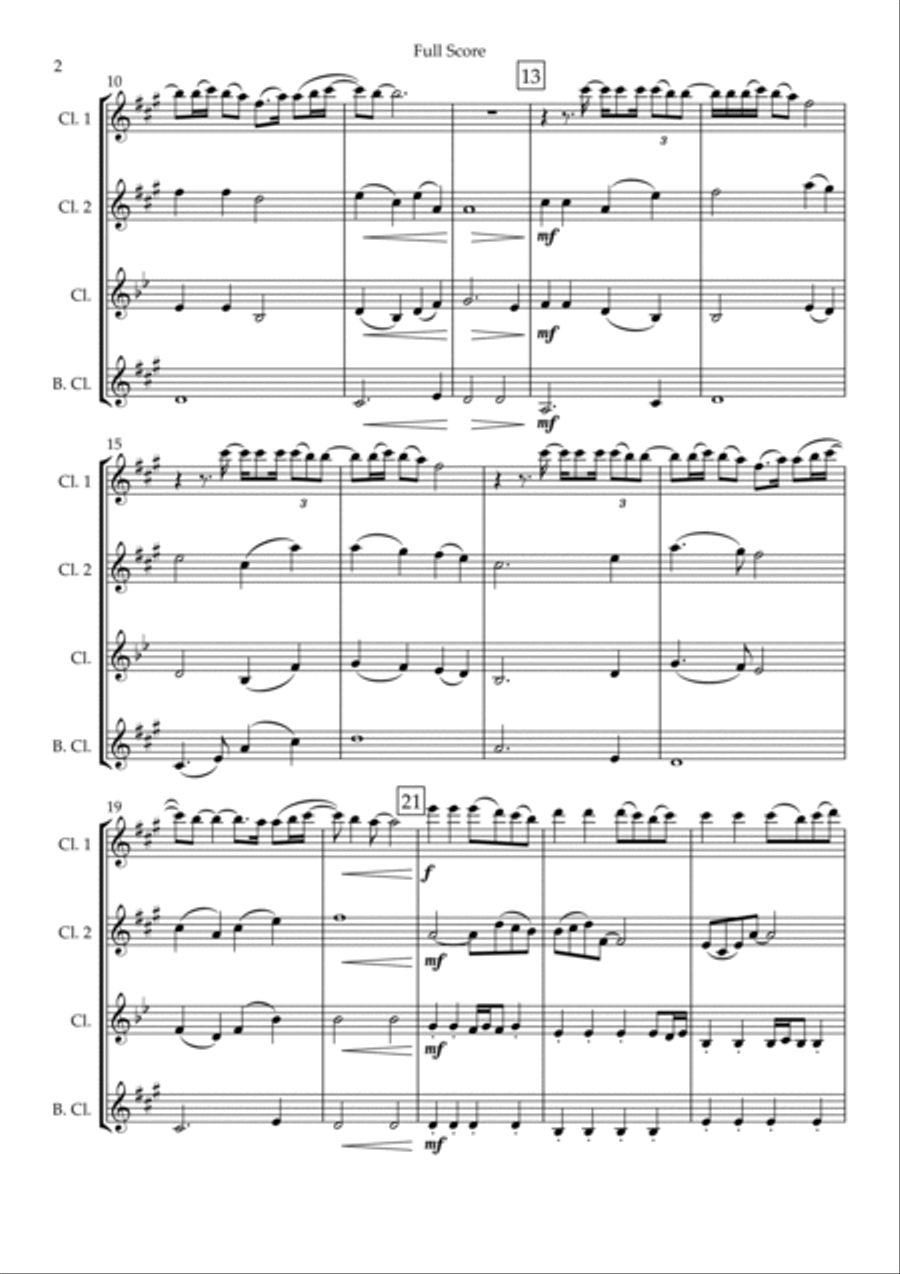 Build My Life Clarinet Quartet scores gallery preview page 2