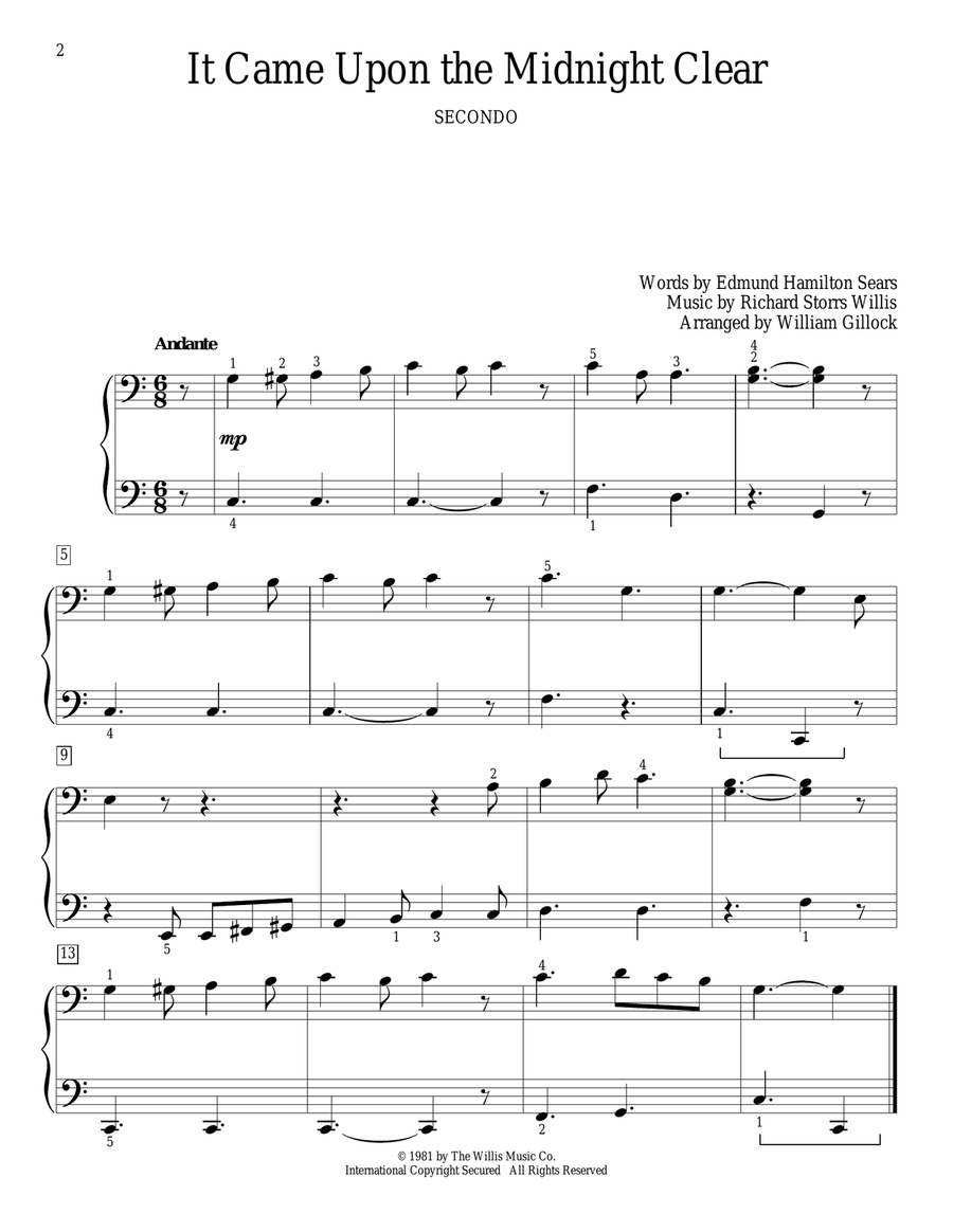 It Came Upon The Midnight Clear Piano Method scores gallery preview page 1