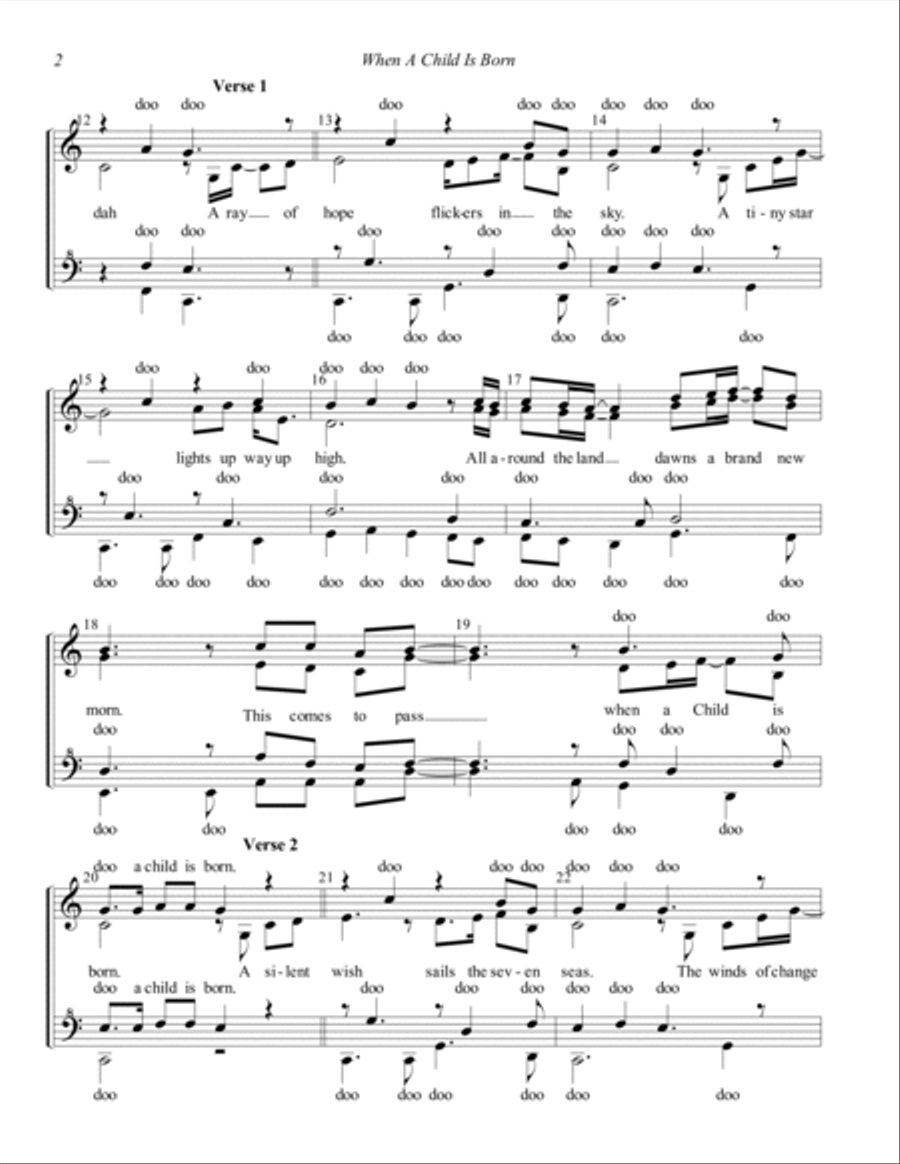 When A Child Is Born SSAA scores gallery preview page 2