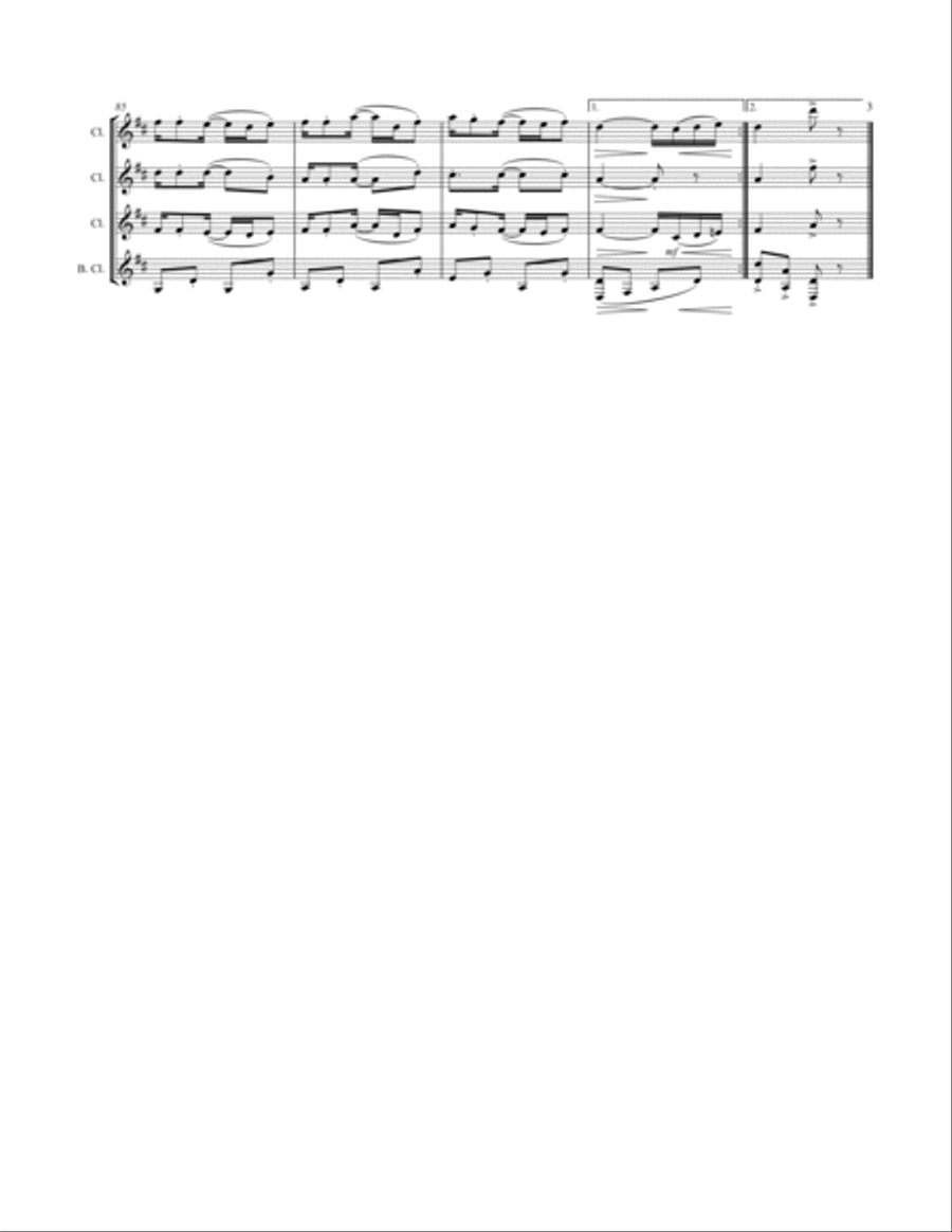 Joplin - “Pineapple Rag” (for Clarinet Quartet) Clarinet Quartet scores gallery preview page 4