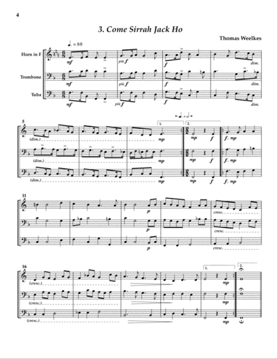 Six English Madrigals Brass Ensemble scores gallery preview page 5