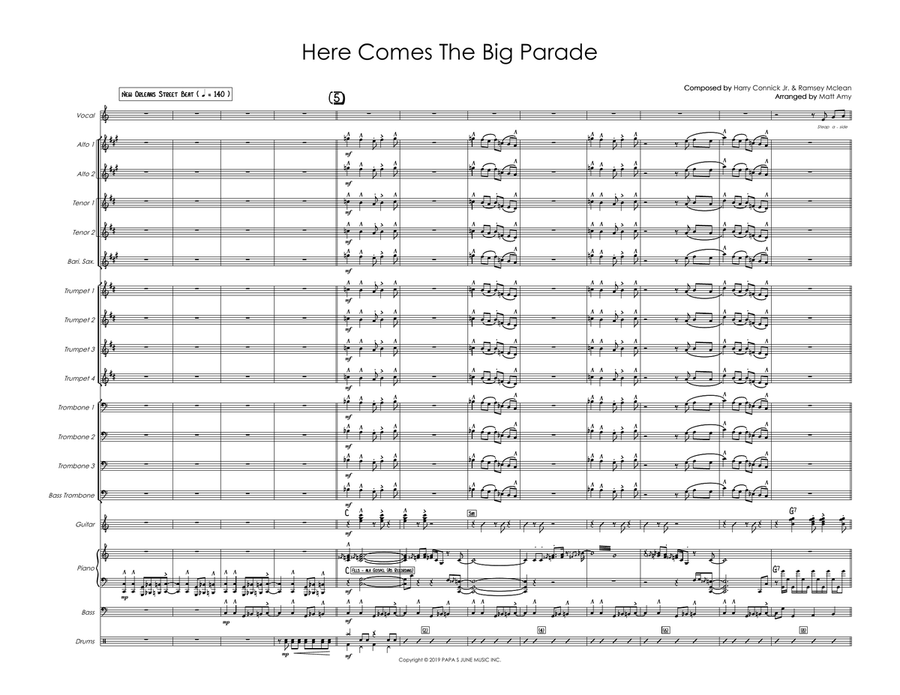 Here Comes The Big Parade Jazz Ensemble scores gallery preview page 1