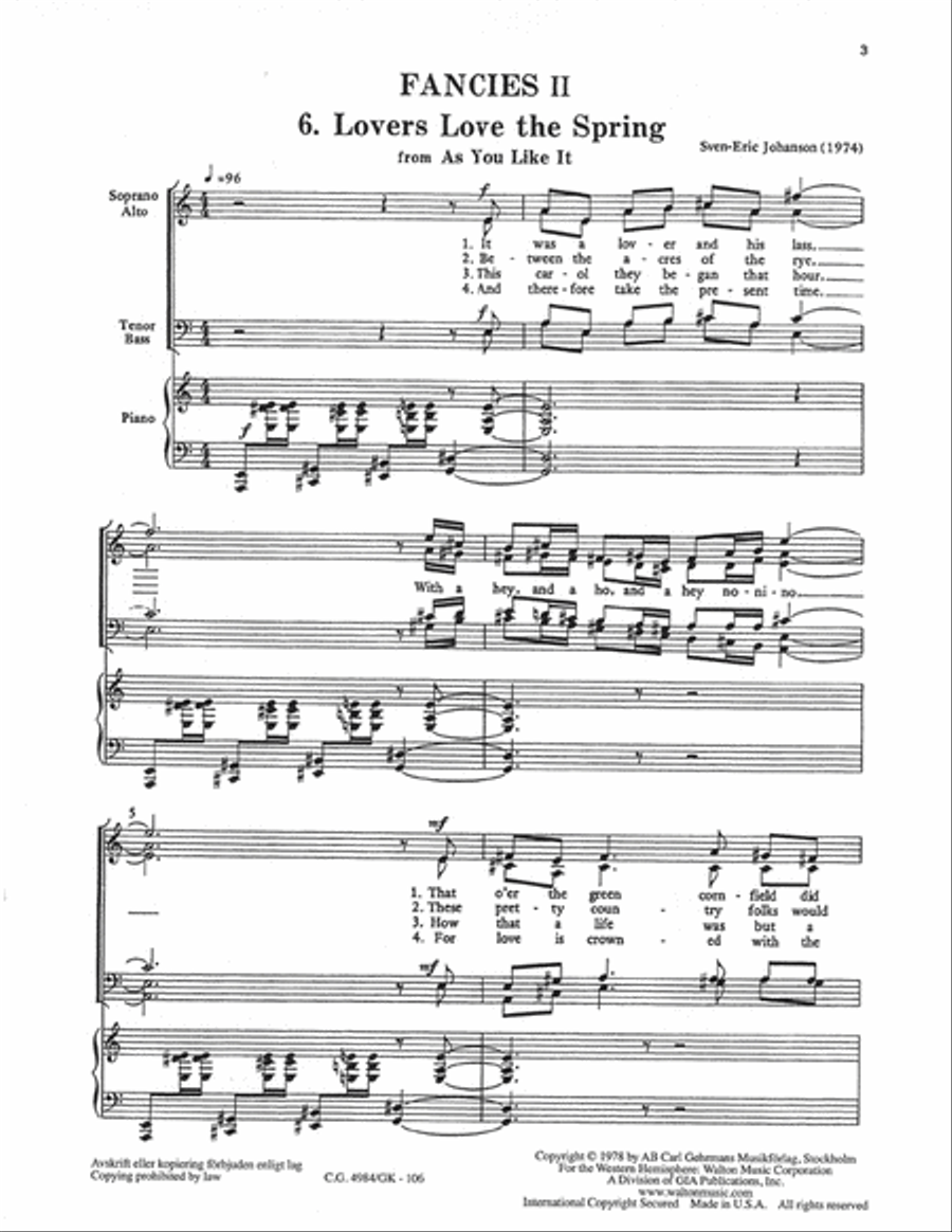 Fancies II (Collection) 4-Part scores gallery preview page 2