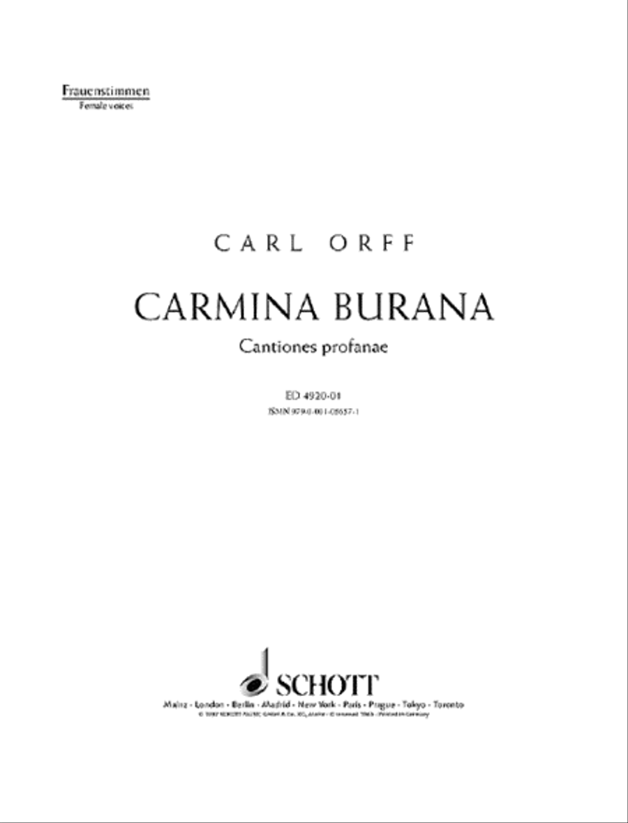 Book cover for Carmina Burana