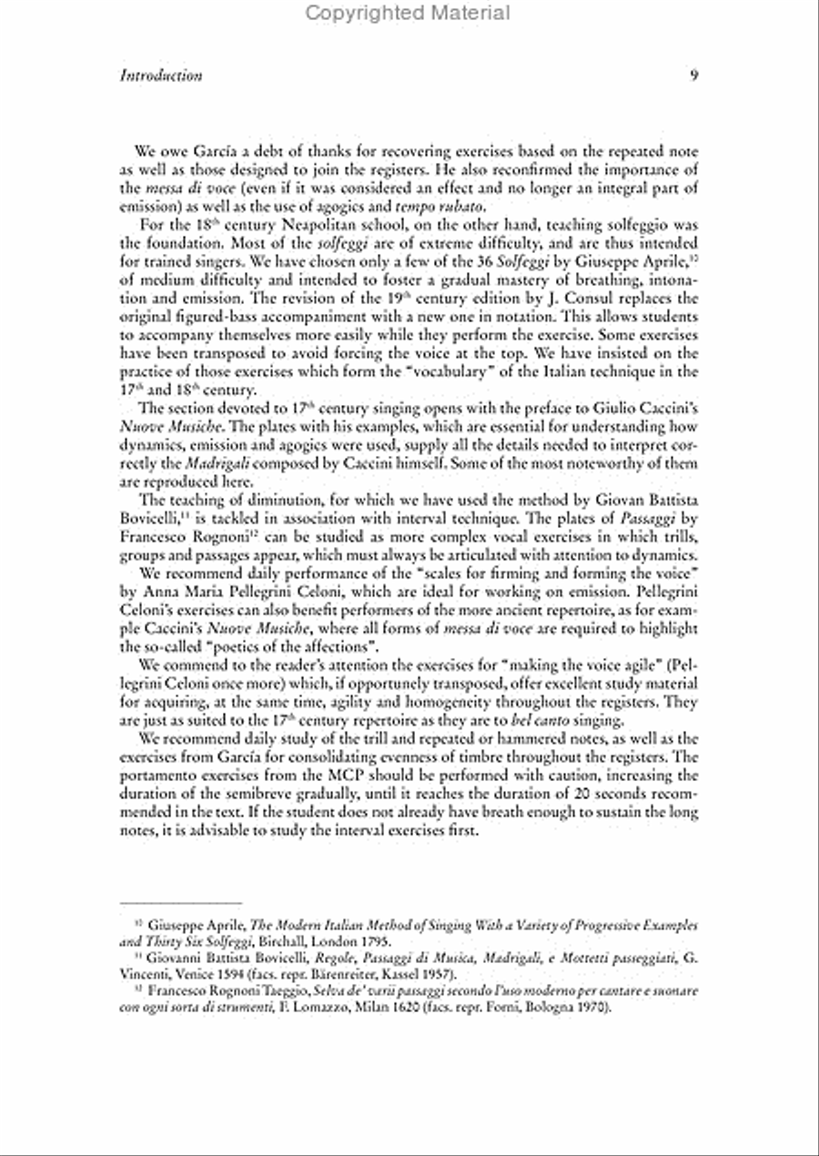 Method of Italian Singing from ‘Recitar cantando’ to Rossini (with Examples and Exercises from Historical Treatises on the Technique of Singing) Voice scores gallery preview page 12