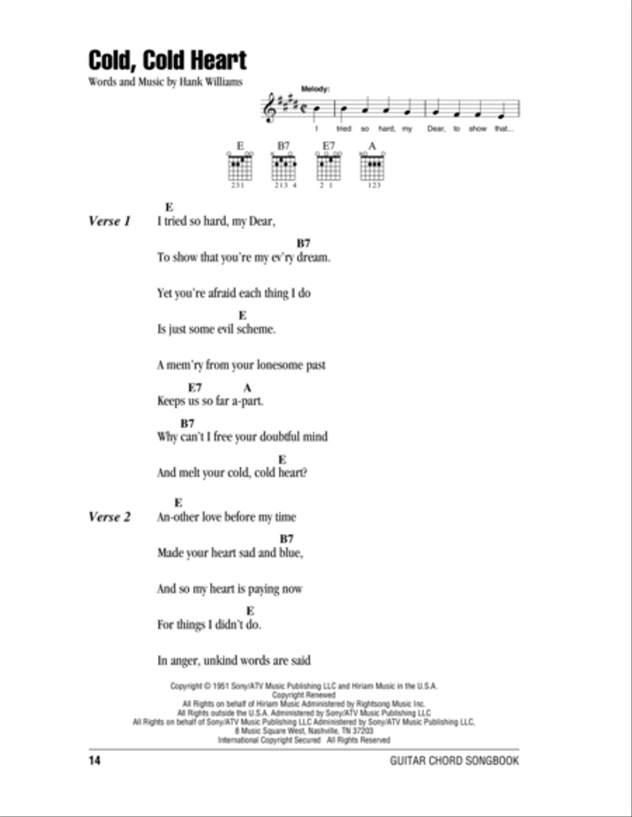 Cold, Cold Heart Electric Guitar scores gallery preview page 1