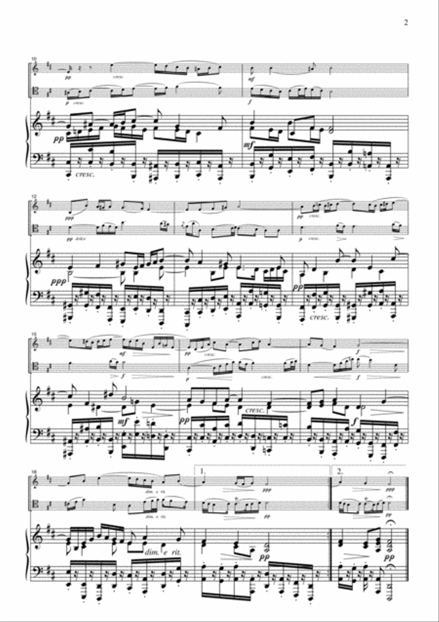 J.S.Bach Aria from Suite No.3, for piano trio, PB006 Piano Trio scores gallery preview page 2