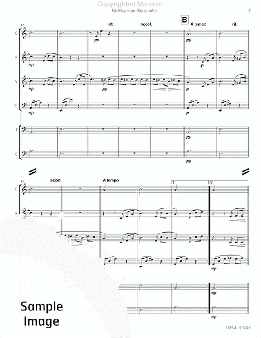 Fur Elise Percussion Ensemble scores gallery preview page 6