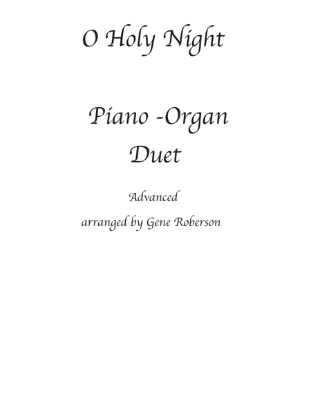O Holy Night ORGAN- PIANO Duet Advanced