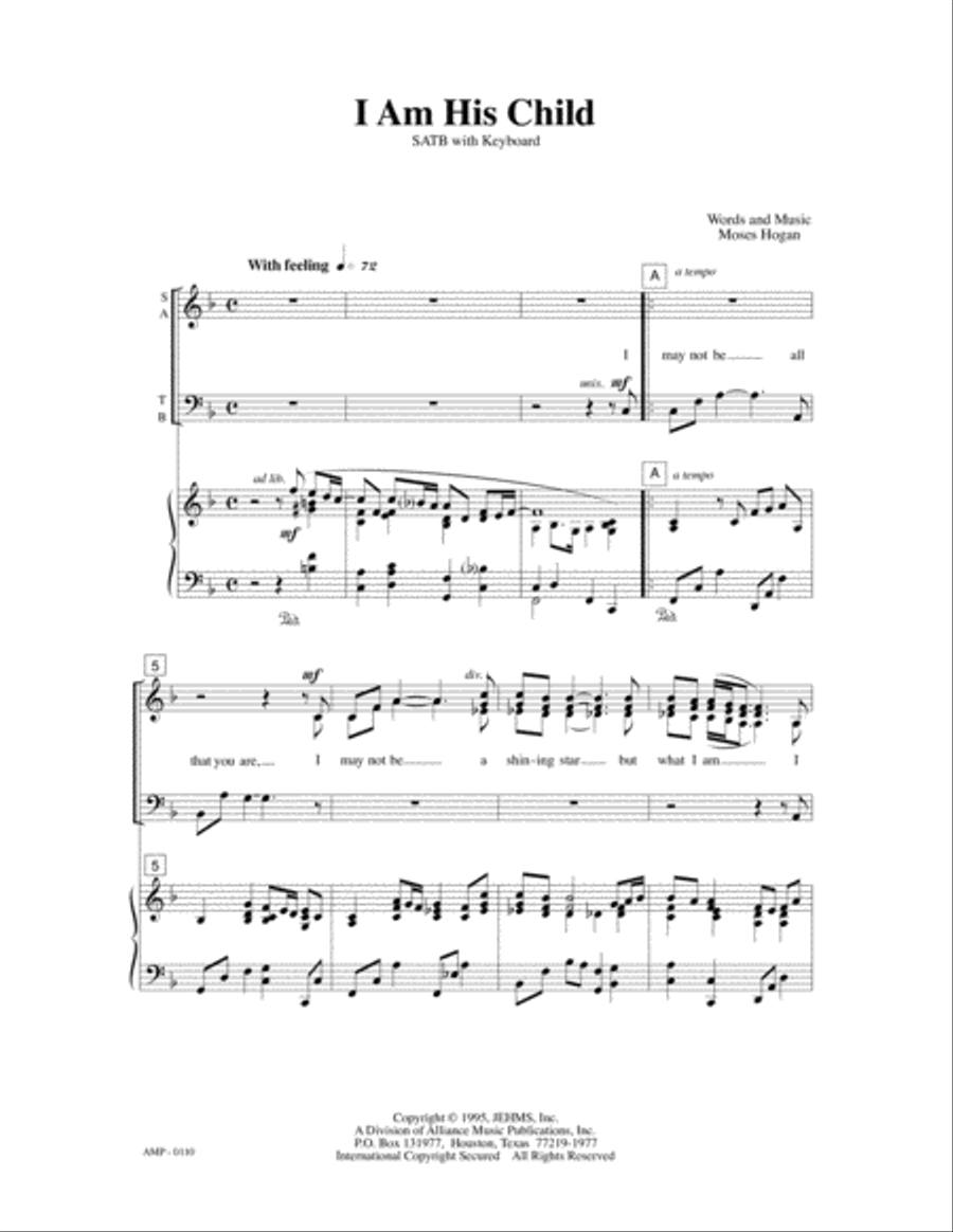 I Am His Child I Am His Child 4-Part scores gallery preview page 4