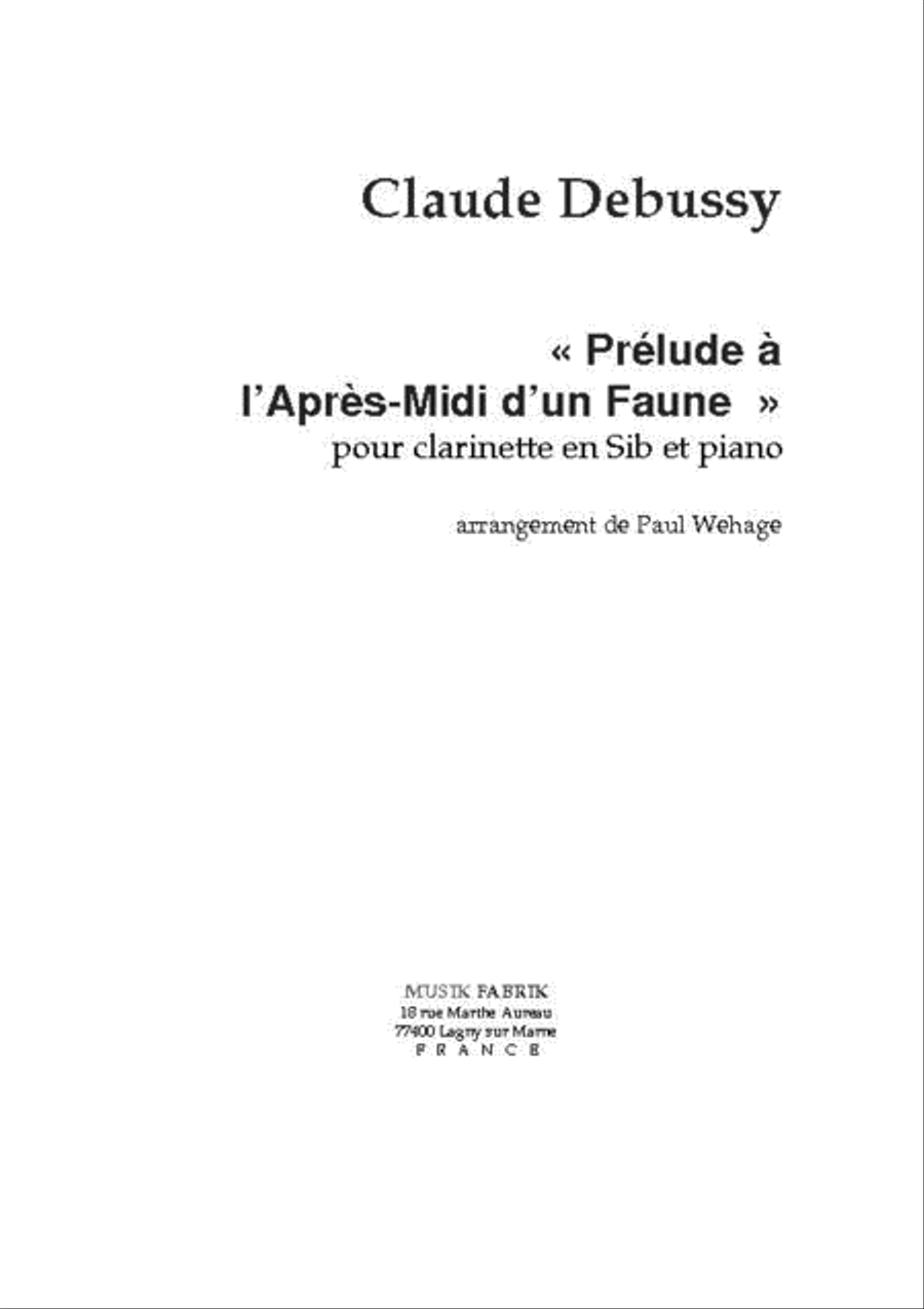 Prelude a L'Apres-Midi d'un Faun B-Flat Clarinet scores gallery preview page 1