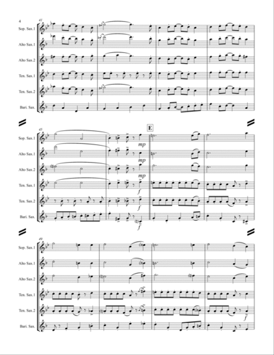 Too Fat Polka (she's Too Fat For Me) Saxophone Quintet scores gallery preview page 5