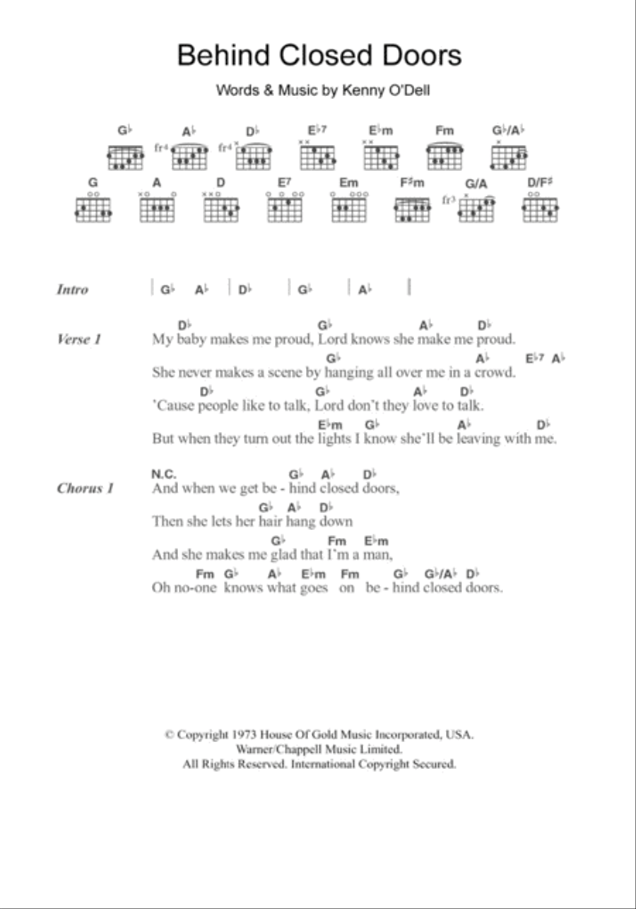 Behind Closed Doors Electric Guitar scores gallery preview page 1
