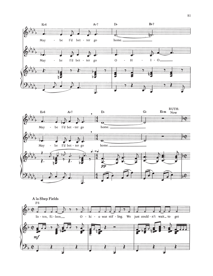 Ohio (from Wonderful Town) Piano, Vocal scores gallery preview page 4