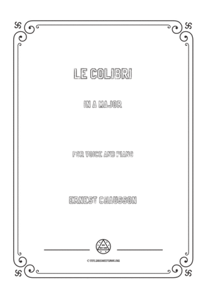 Chausson-Le colibri in A Major,for voice and piano