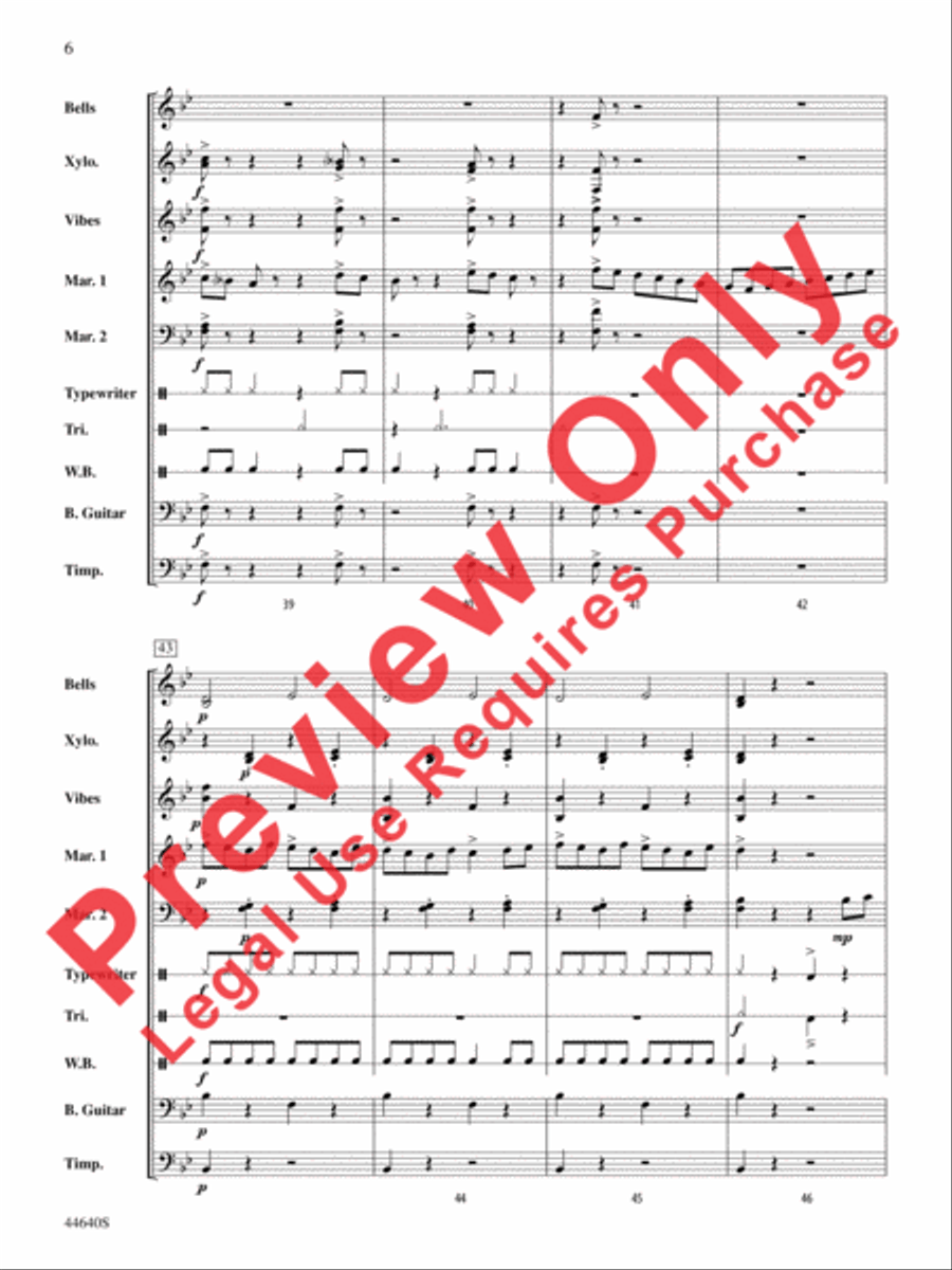 The Typewriter Percussion Ensemble scores gallery preview page 7