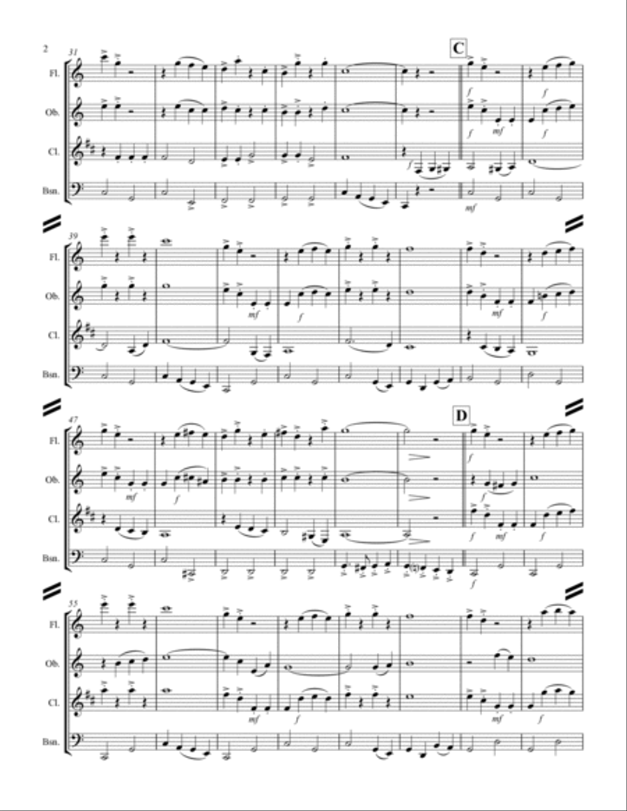 March - “Colonel Bogey” (for Woodwind Quartet) Woodwind Quartet scores gallery preview page 3