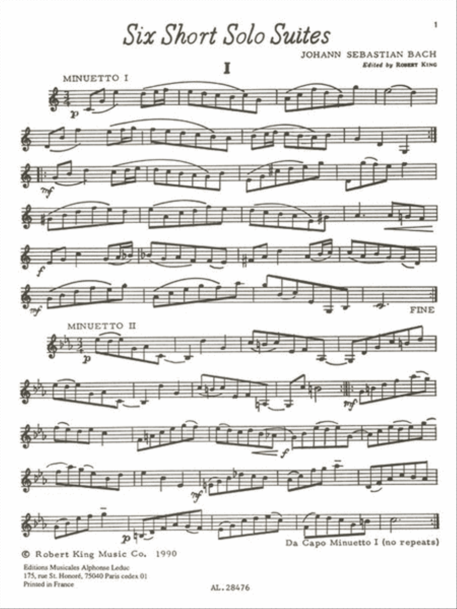Six Short Solo Suites, Adapted For Trumpet By Robert King Trumpet Solo scores gallery preview page 2