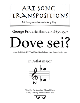 Book cover for HANDEL: Dove sei? (transposed to A-flat major)