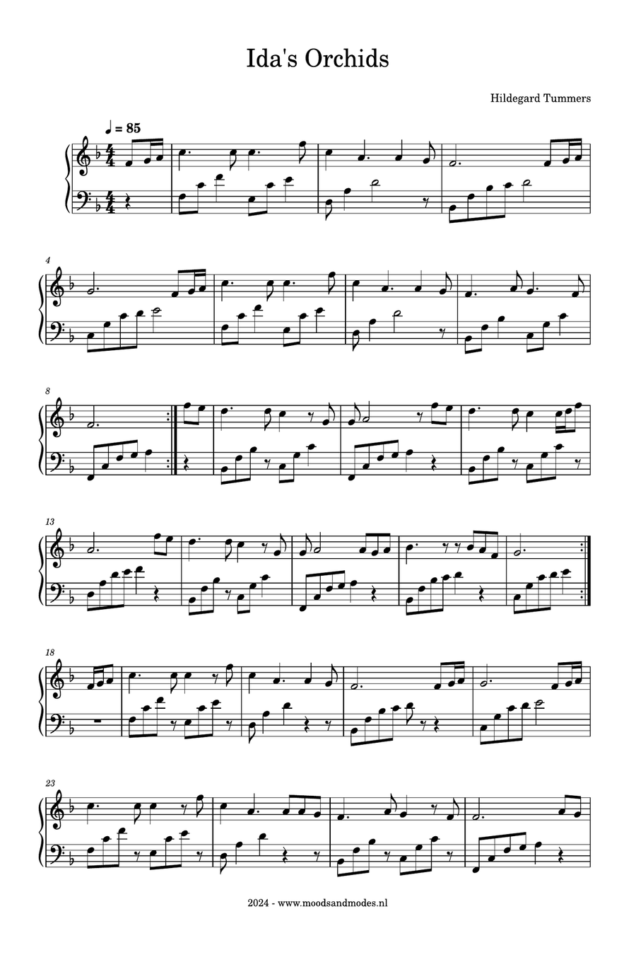 Ida's Orchids Celtic Harp scores gallery preview page 2
