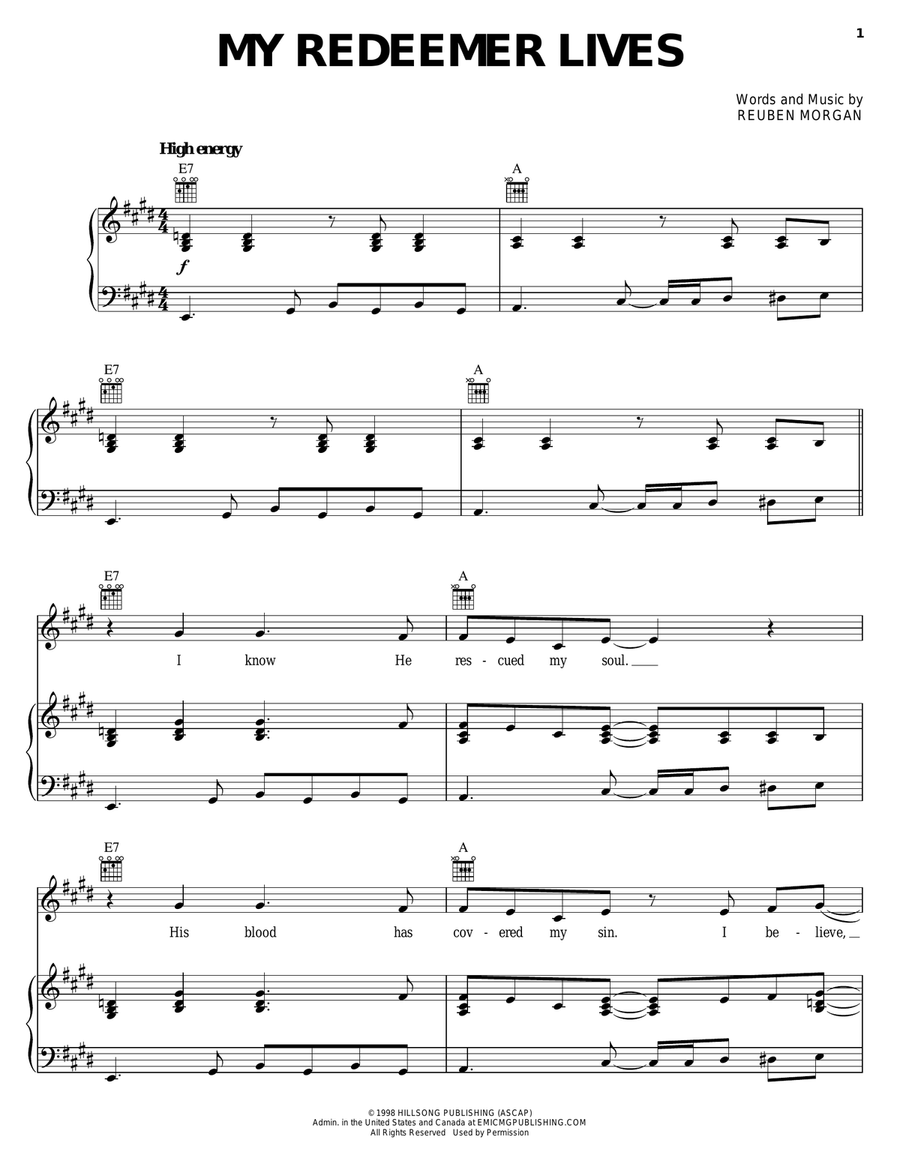 My Redeemer Lives Acoustic Guitar scores gallery preview page 1