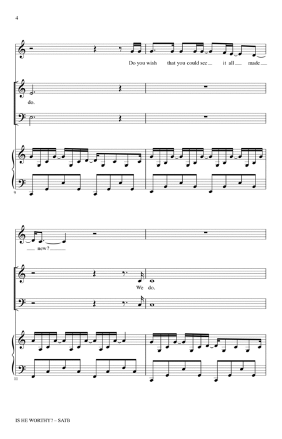 Is He Worthy? (arr. Heather Sorenson) 4-Part scores gallery preview page 3