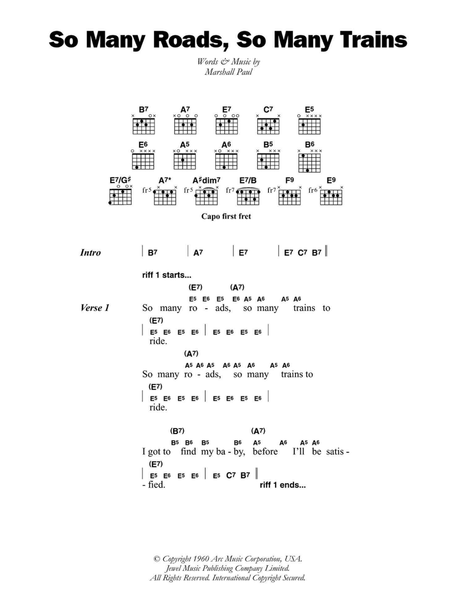 So Many Roads, So Many Trains Electric Guitar scores gallery preview page 1