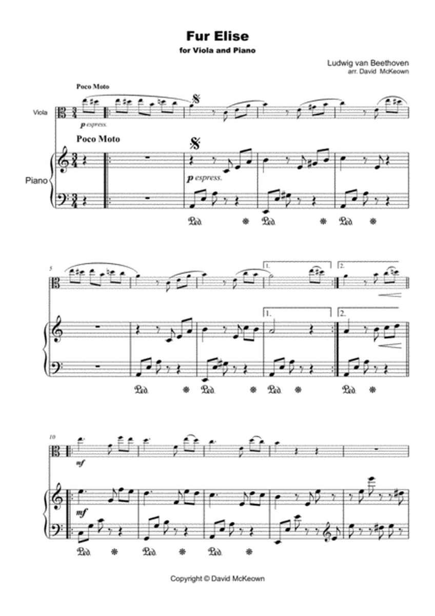 Für Elise, for Viola and Piano
