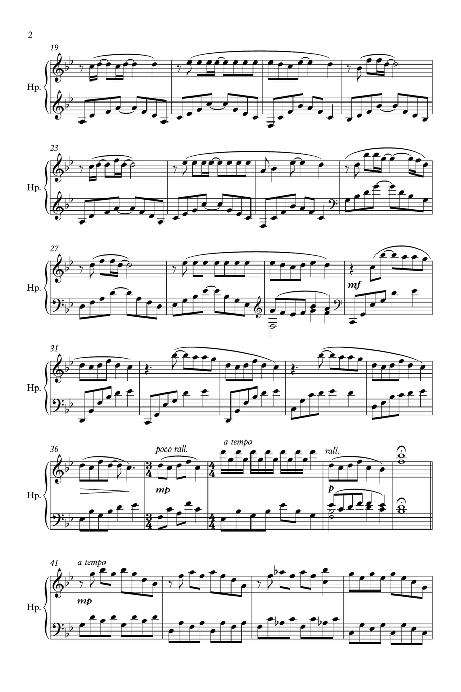 Somewhere Only We Know Harp scores gallery preview page 2