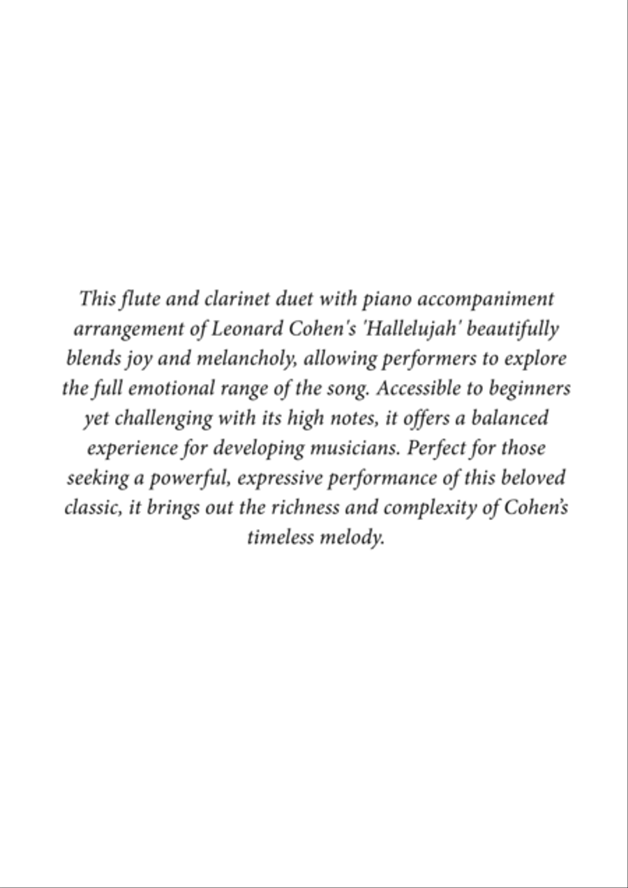 Hallelujah Woodwind Duet scores gallery preview page 2